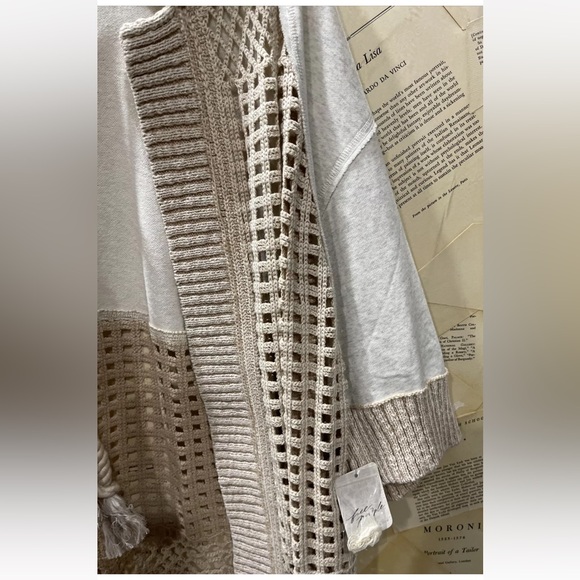 Free People Beach Club Cardi Hooded Sweatshirt  We The Free Rope Tie Neckline - Picture 7 of 8